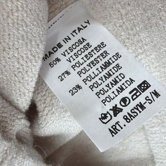 Jaki Women's Light Beige Asymmetric Draped Seamless Knitted Jumper Size S/M - Picture 6 of 10